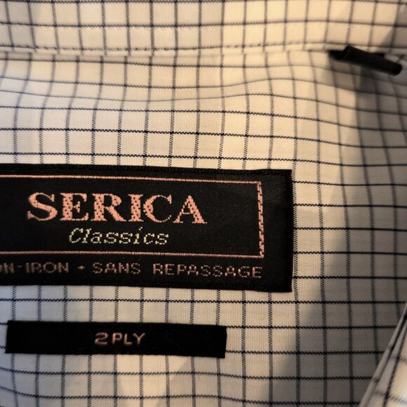 Men's Serica 100% cotton long sleeve No IRON dress shirt Size 40/15 1/2 - Picture 4 of 9
